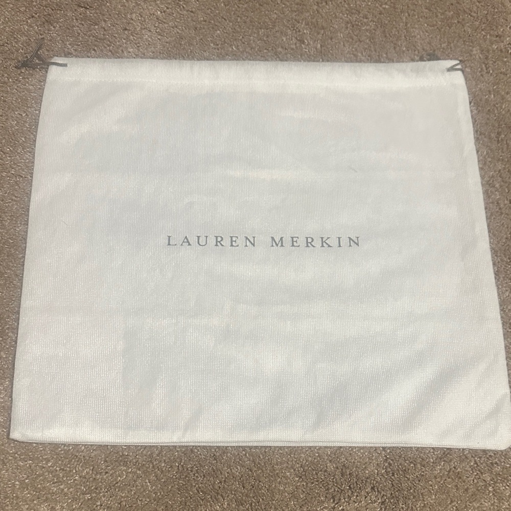Lauren Merkin Cream Logo Drawstring Dust Bag